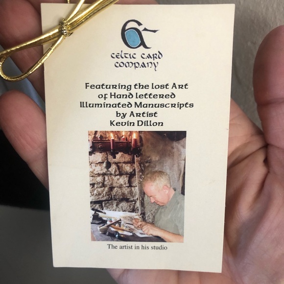 Celtic card co. -  artist Kevin Dillon hand lettered verse in wood frame… - Picture 3 of 7